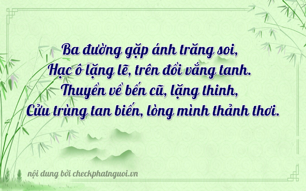 Bài thơ ý nghĩa cho <b>biển số 74AC-03089</b> tại website checkphatnguoi.vn