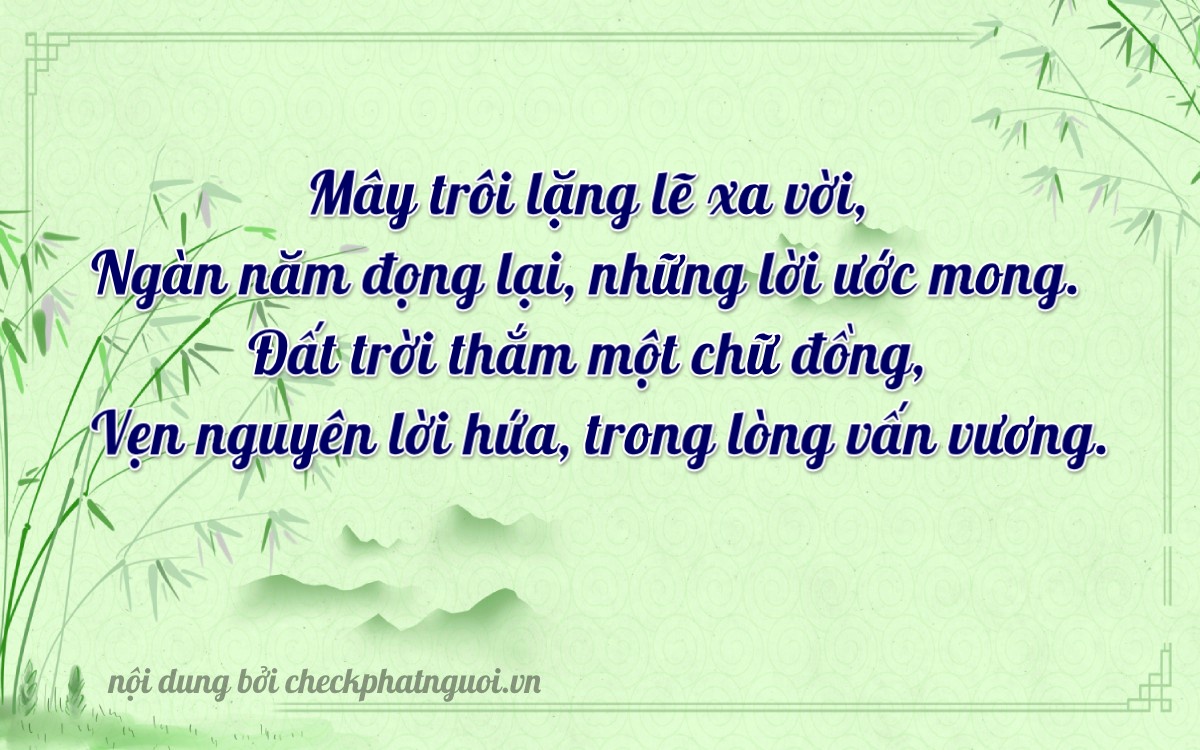 Bài thơ ý nghĩa cho <b>biển số 74AD-00807</b> tại website checkphatnguoi.vn