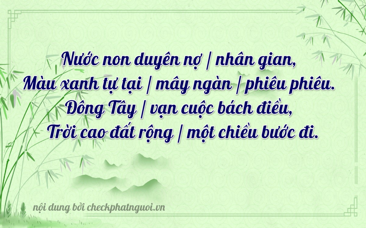 Bài thơ ý nghĩa cho <b>biển số 74AF-06666</b> tại website checkphatnguoi.vn