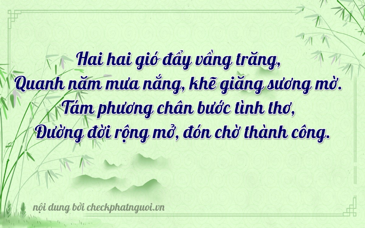 Bài thơ ý nghĩa cho <b>biển số 74B1-22807</b> tại website checkphatnguoi.vn