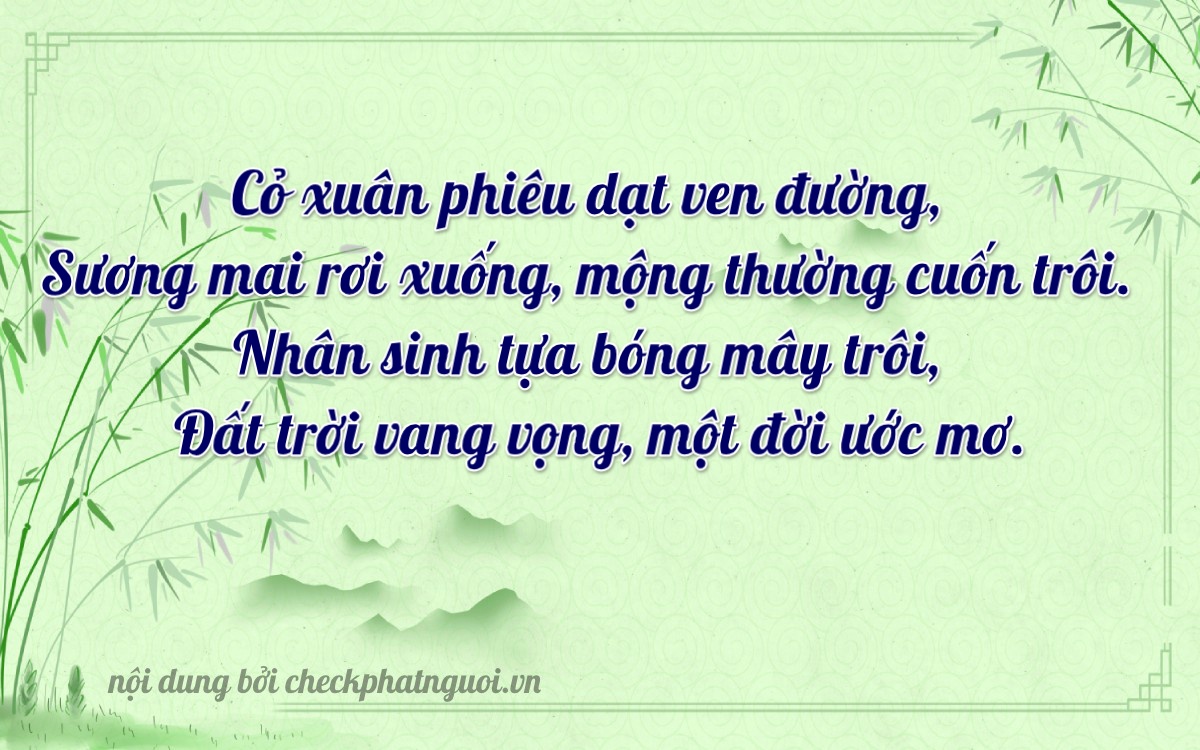 Bài thơ ý nghĩa cho <b>biển số 74C-03599</b> tại website checkphatnguoi.vn