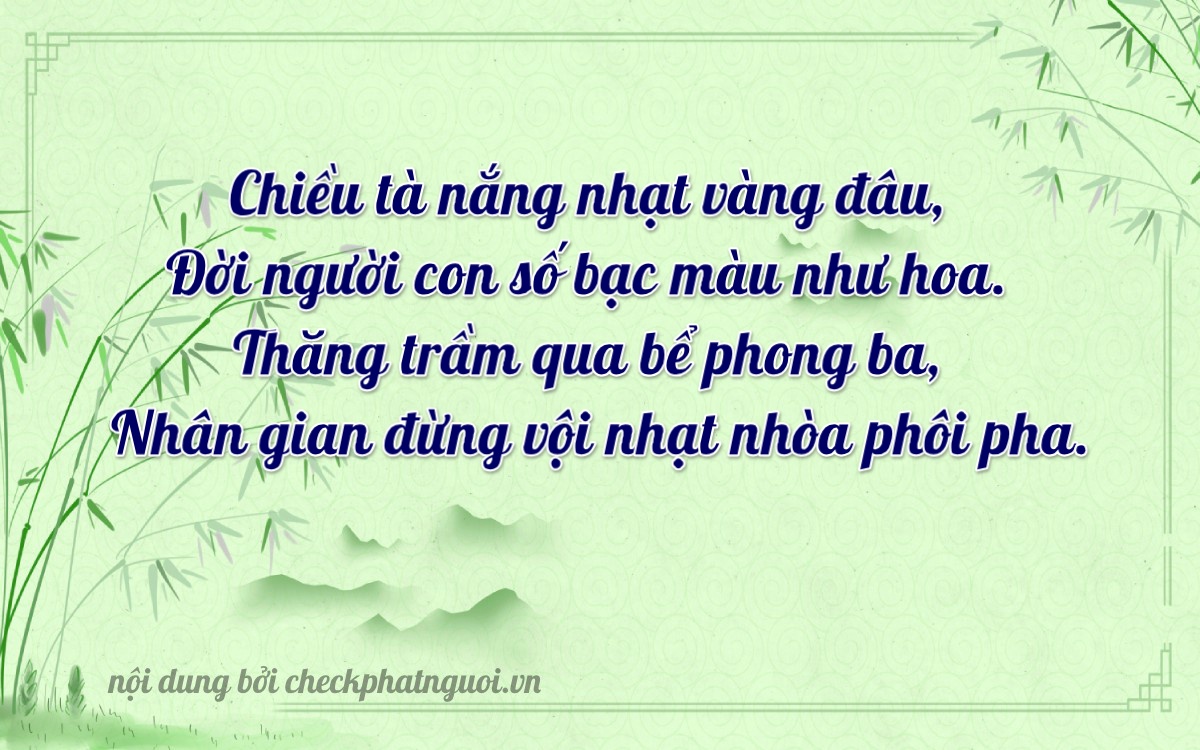 Bài thơ ý nghĩa cho <b>biển số 74C-12447</b> tại website checkphatnguoi.vn