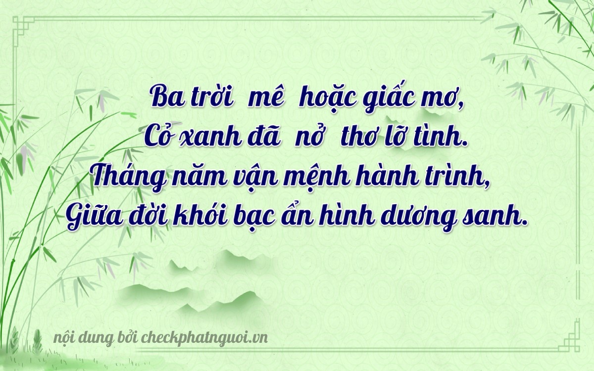 Bài thơ ý nghĩa cho <b>biển số 74C1-30560</b> tại website checkphatnguoi.vn