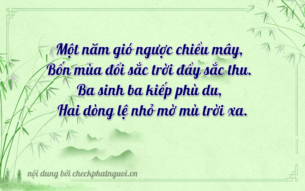 Bài thơ ý nghĩa cho <b>biển số 74C-14323</b> tại website checkphatnguoi.vn