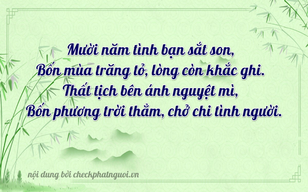 Bài thơ ý nghĩa cho <b>biển số 74E1-10746</b> tại website checkphatnguoi.vn
