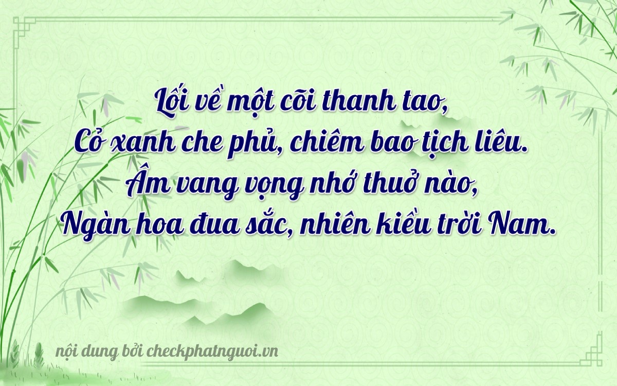 Bài thơ ý nghĩa cho <b>biển số 75A-11844</b> tại website checkphatnguoi.vn