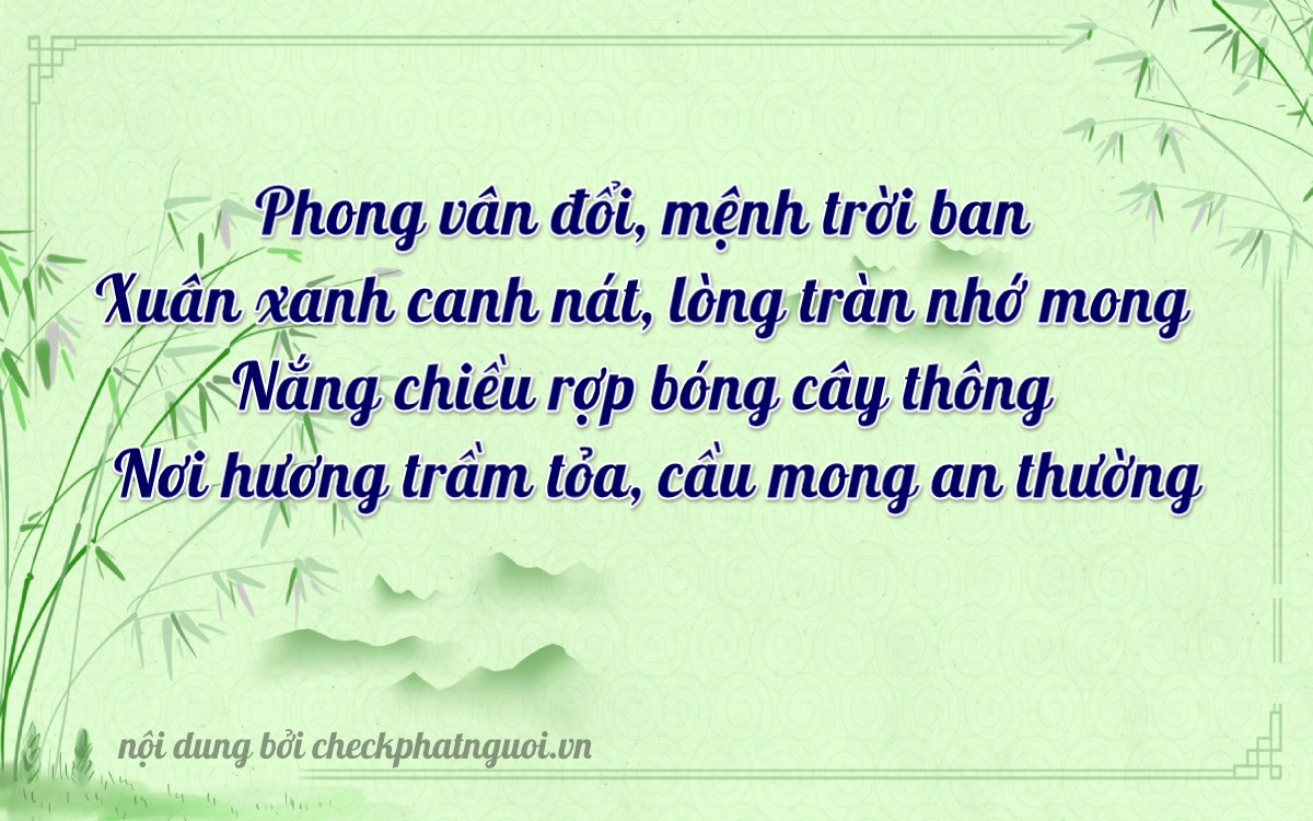 Bài thơ ý nghĩa cho <b>biển số 75A-14825</b> tại website checkphatnguoi.vn