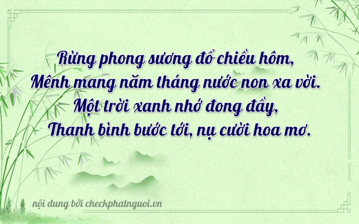 Bài thơ ý nghĩa cho <b>biển số 75A-15560</b> tại website checkphatnguoi.vn