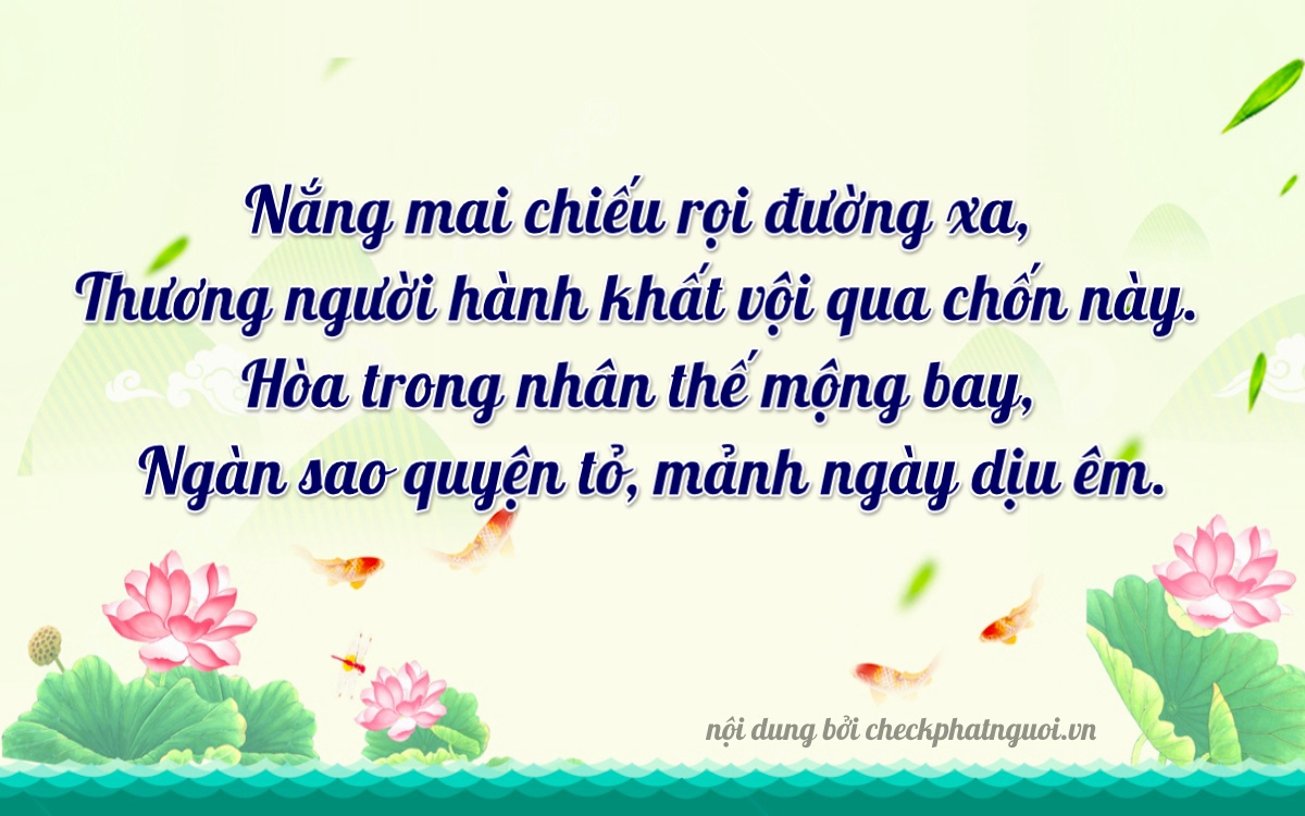 Bài thơ ý nghĩa cho <b>biển số 75A-20395</b> tại website checkphatnguoi.vn