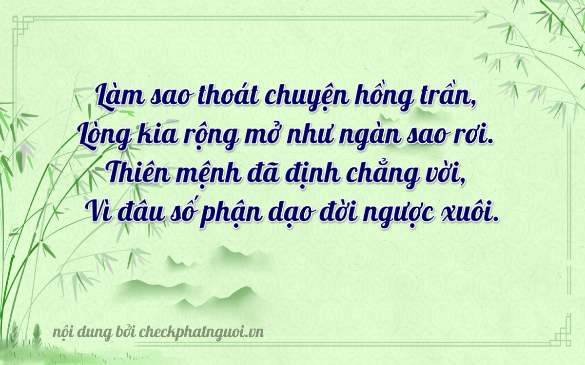 Bài thơ ý nghĩa cho <b>biển số 75A-20778</b> tại website checkphatnguoi.vn