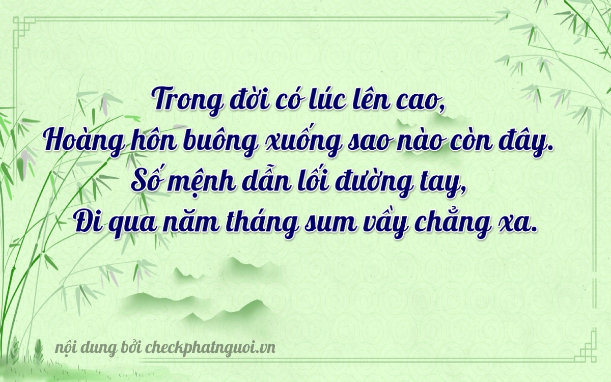 Bài thơ ý nghĩa cho <b>biển số 75A-21569</b> tại website checkphatnguoi.vn