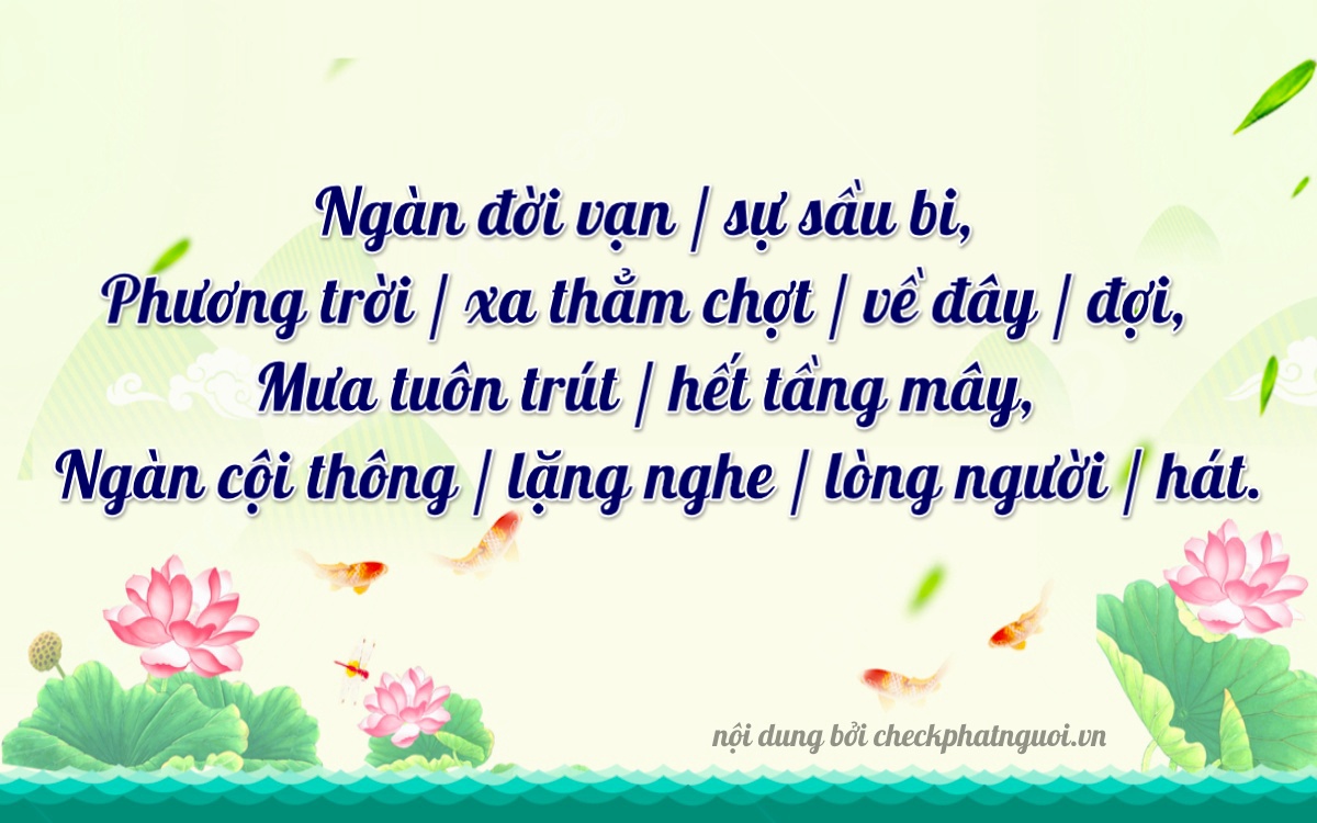 Bài thơ ý nghĩa cho <b>biển số 75A-22677</b> tại website checkphatnguoi.vn