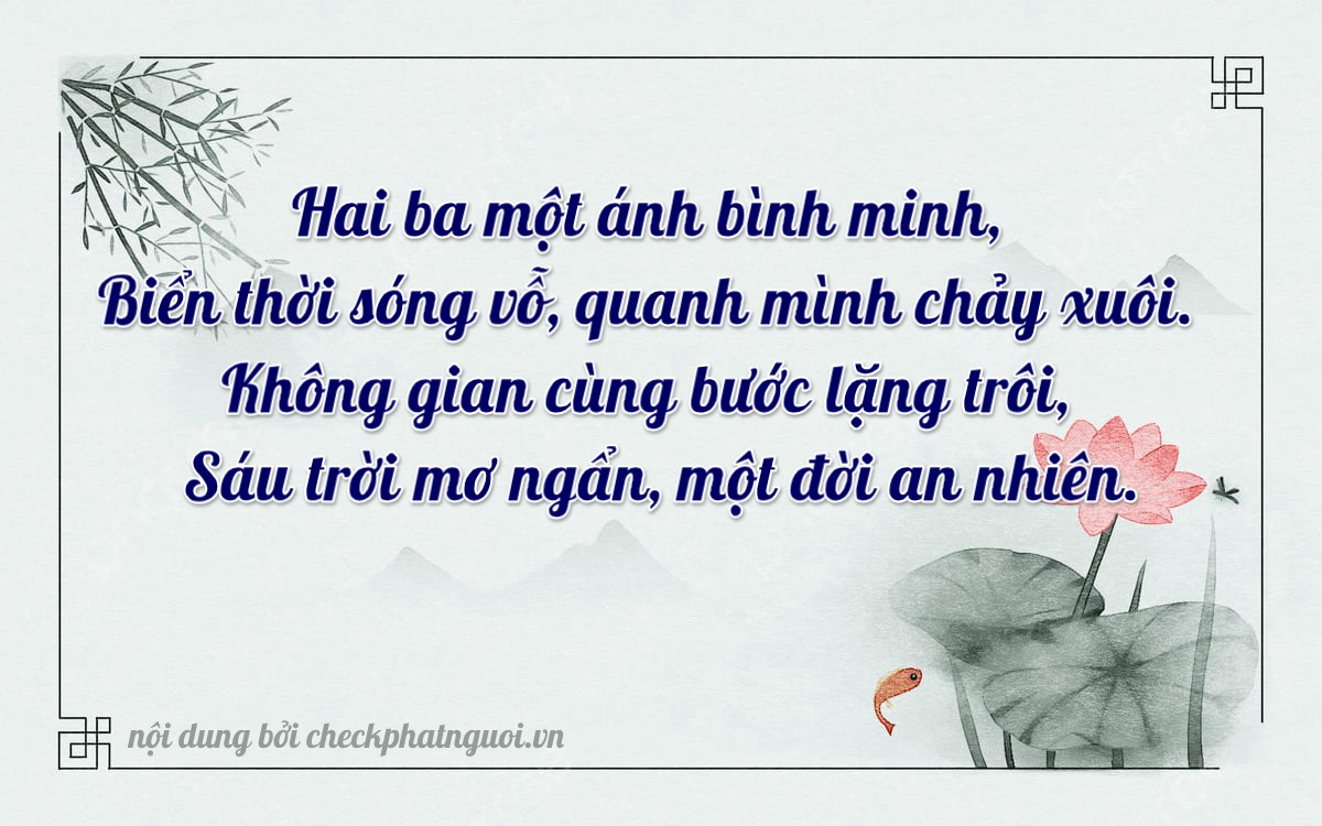 Bài thơ ý nghĩa cho <b>biển số 75A-23061</b> tại website checkphatnguoi.vn