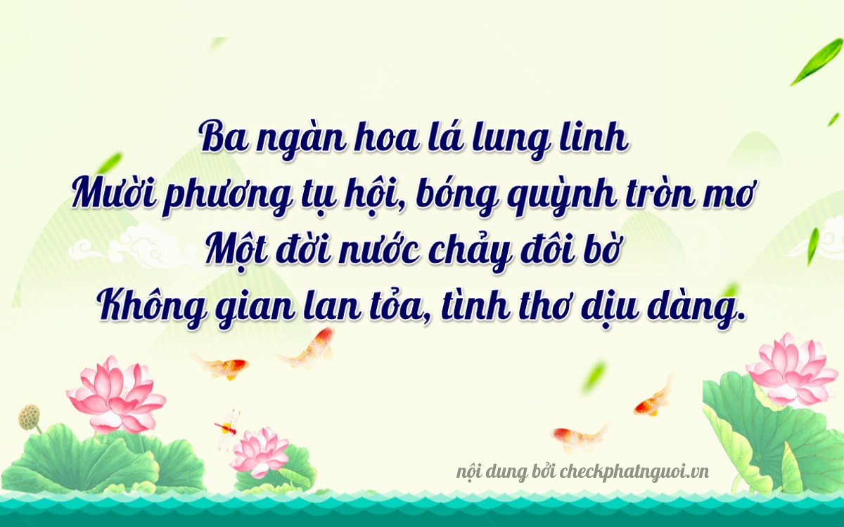 Bài thơ ý nghĩa cho <b>biển số 75A-31110</b> tại website checkphatnguoi.vn
