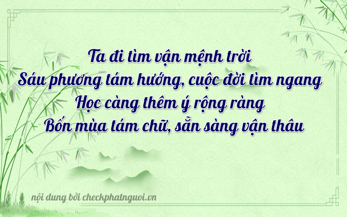 Bài thơ ý nghĩa cho <b>biển số 75A-46084</b> tại website checkphatnguoi.vn