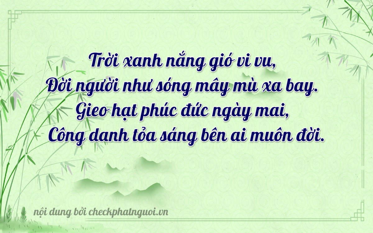 Bài thơ ý nghĩa cho <b>biển số 75AA-35861</b> tại website checkphatnguoi.vn