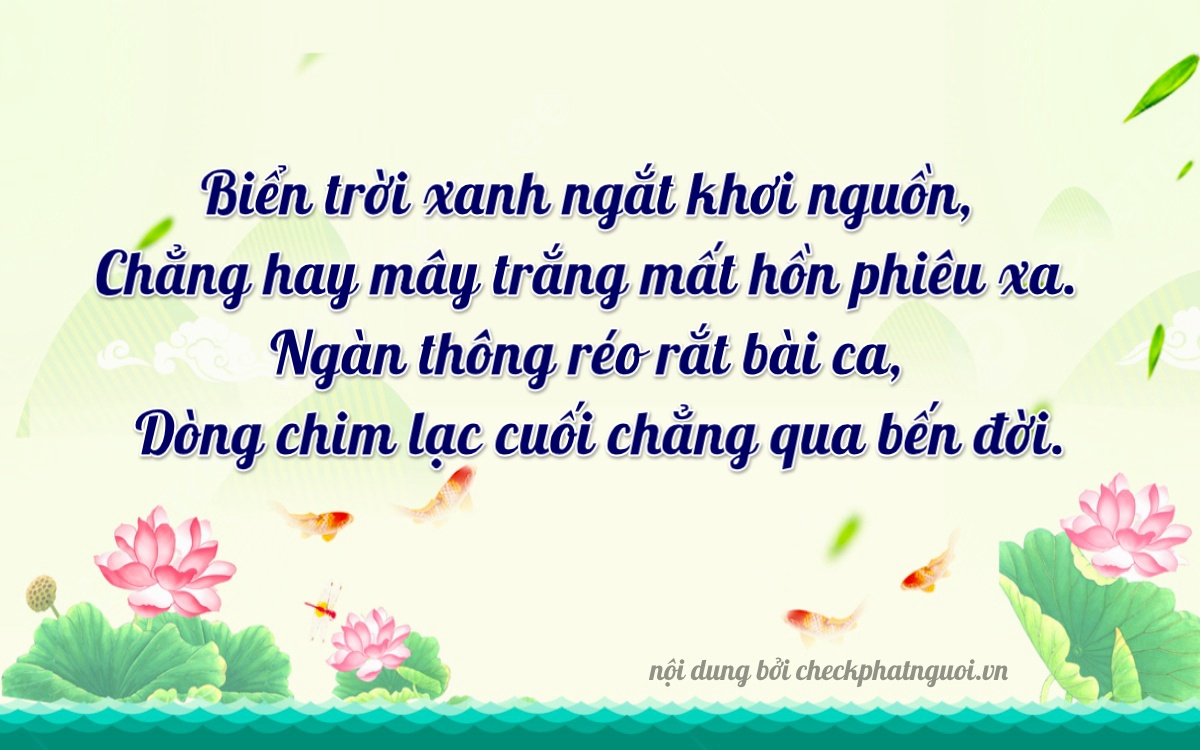 Bài thơ ý nghĩa cho <b>biển số 75AC-02497</b> tại website checkphatnguoi.vn