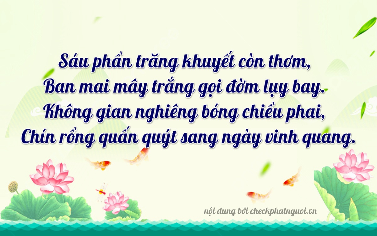 Bài thơ ý nghĩa cho <b>biển số 75AE-06009</b> tại website checkphatnguoi.vn