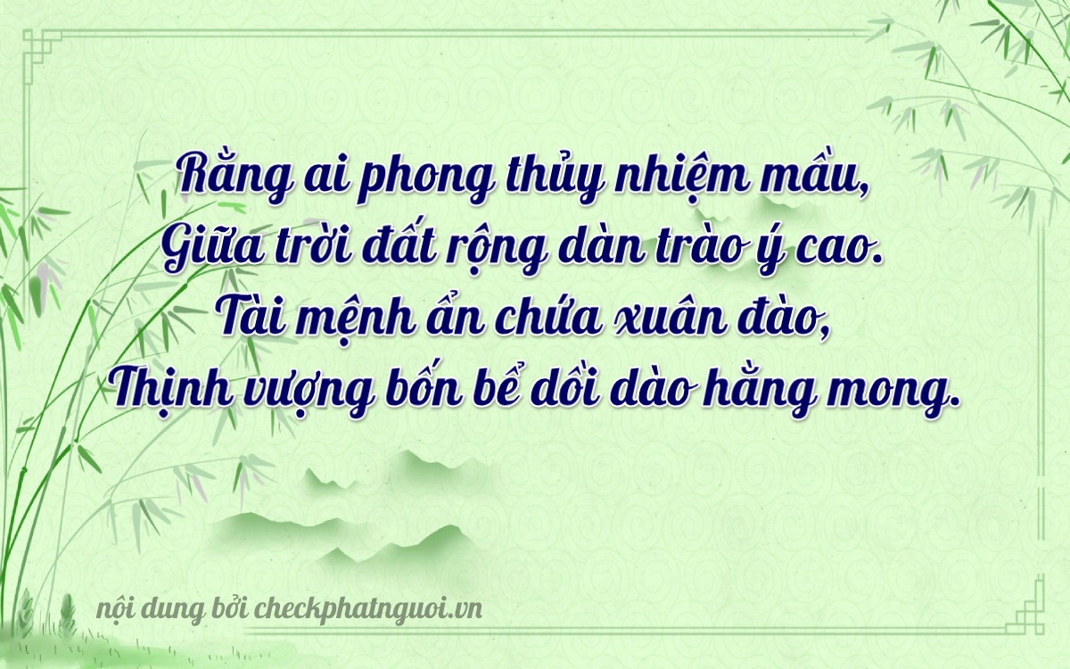 Bài thơ ý nghĩa cho <b>biển số 75AF-05417</b> tại website checkphatnguoi.vn