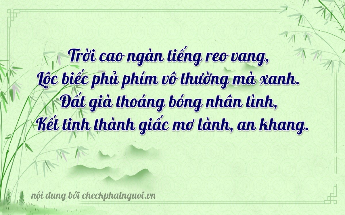 Bài thơ ý nghĩa cho <b>biển số 75AF-28911</b> tại website checkphatnguoi.vn