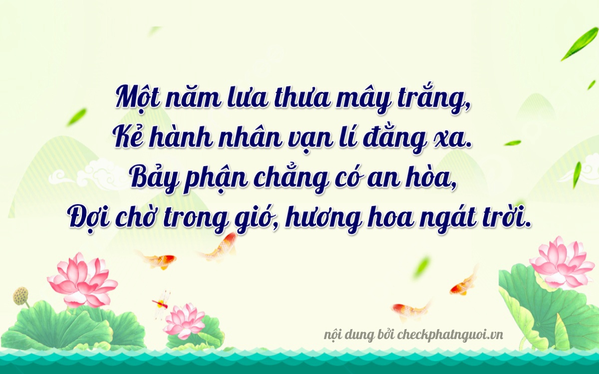 Bài thơ ý nghĩa cho <b>biển số 75B1-11097</b> tại website checkphatnguoi.vn