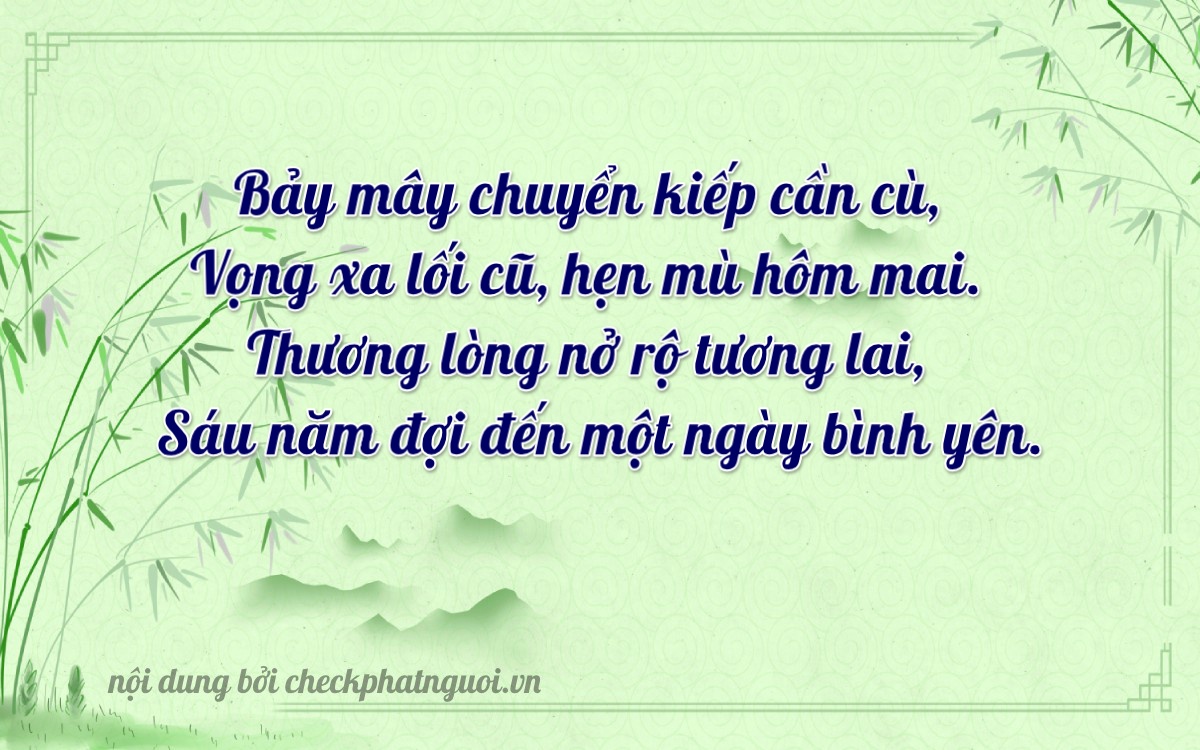 Bài thơ ý nghĩa cho <b>biển số 75C-0756</b> tại website checkphatnguoi.vn