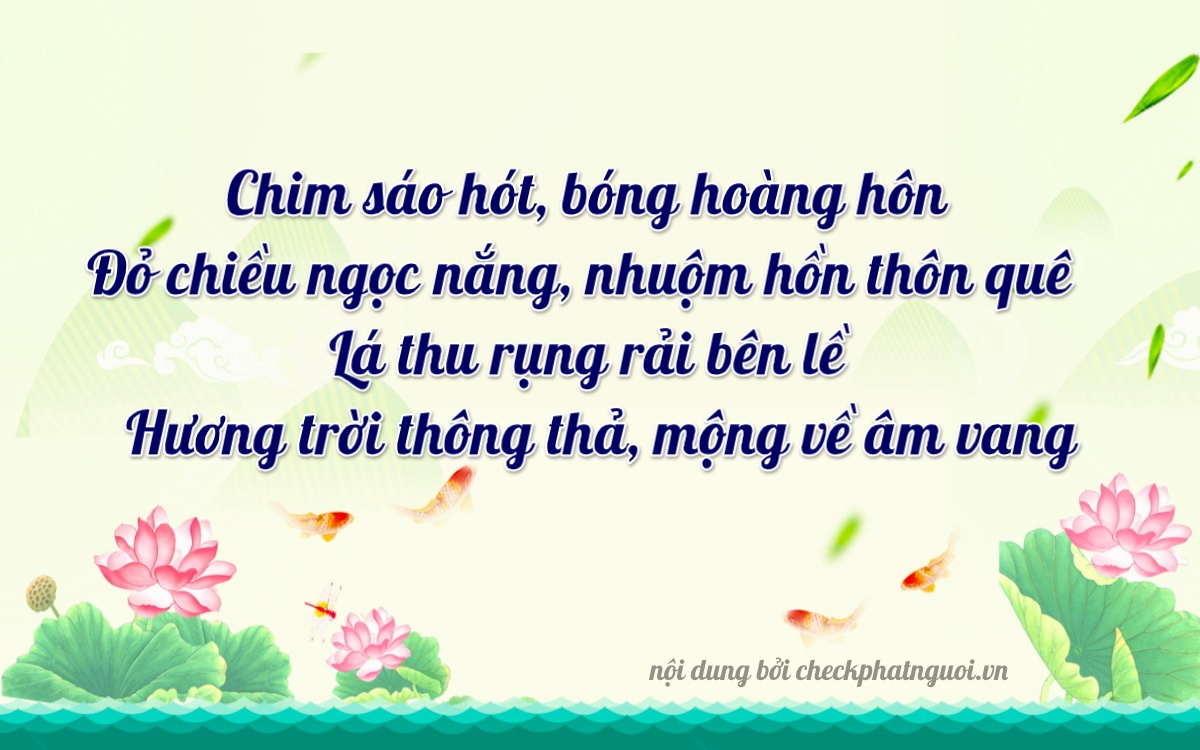 Bài thơ ý nghĩa cho <b>biển số 75D1-34536</b> tại website checkphatnguoi.vn