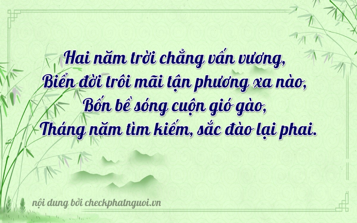 Bài thơ ý nghĩa cho <b>biển số 75E1-25417</b> tại website checkphatnguoi.vn