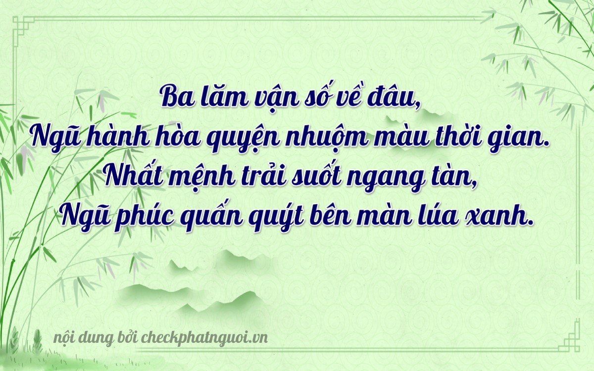 Bài thơ ý nghĩa cho <b>biển số 75E1-31515</b> tại website checkphatnguoi.vn