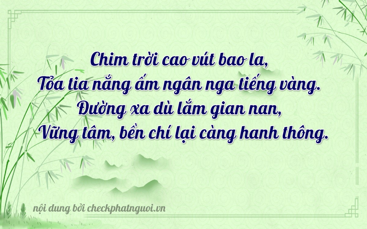 Bài thơ ý nghĩa cho <b>biển số 75F-00311</b> tại website checkphatnguoi.vn