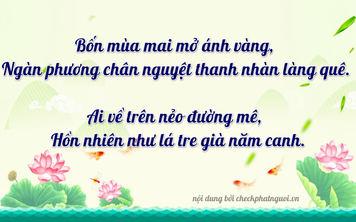 Bài thơ ý nghĩa cho <b>biển số 75F1-14047</b> tại website checkphatnguoi.vn