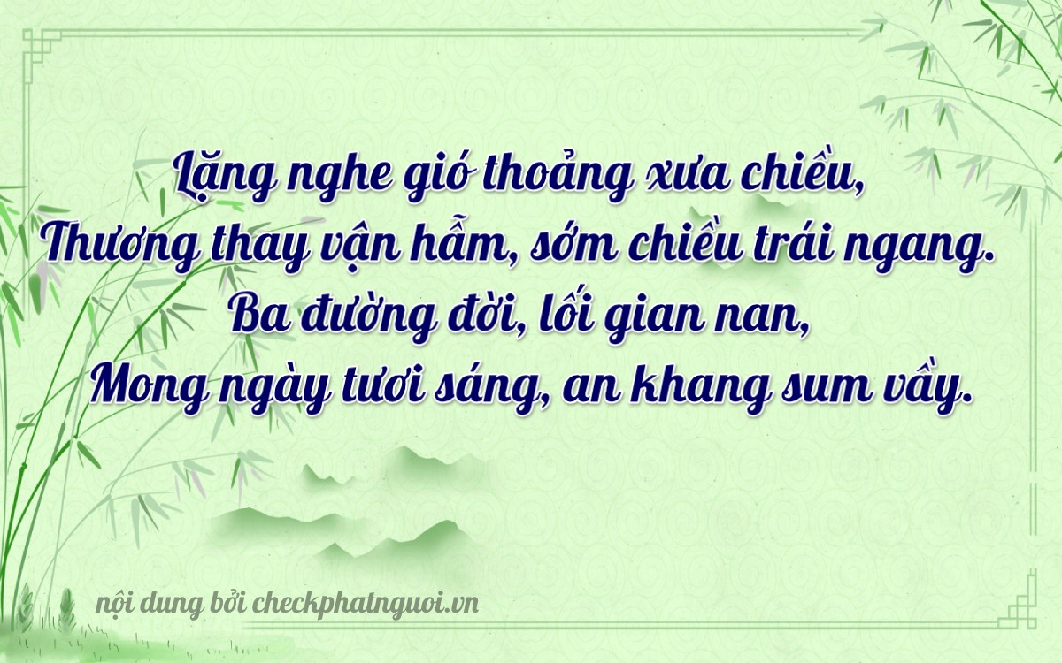 Bài thơ ý nghĩa cho <b>biển số 75H-00308</b> tại website checkphatnguoi.vn