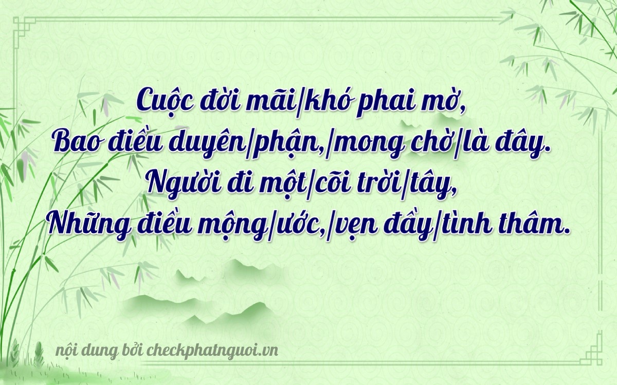 Bài thơ ý nghĩa cho <b>biển số 75H-02049</b> tại website checkphatnguoi.vn