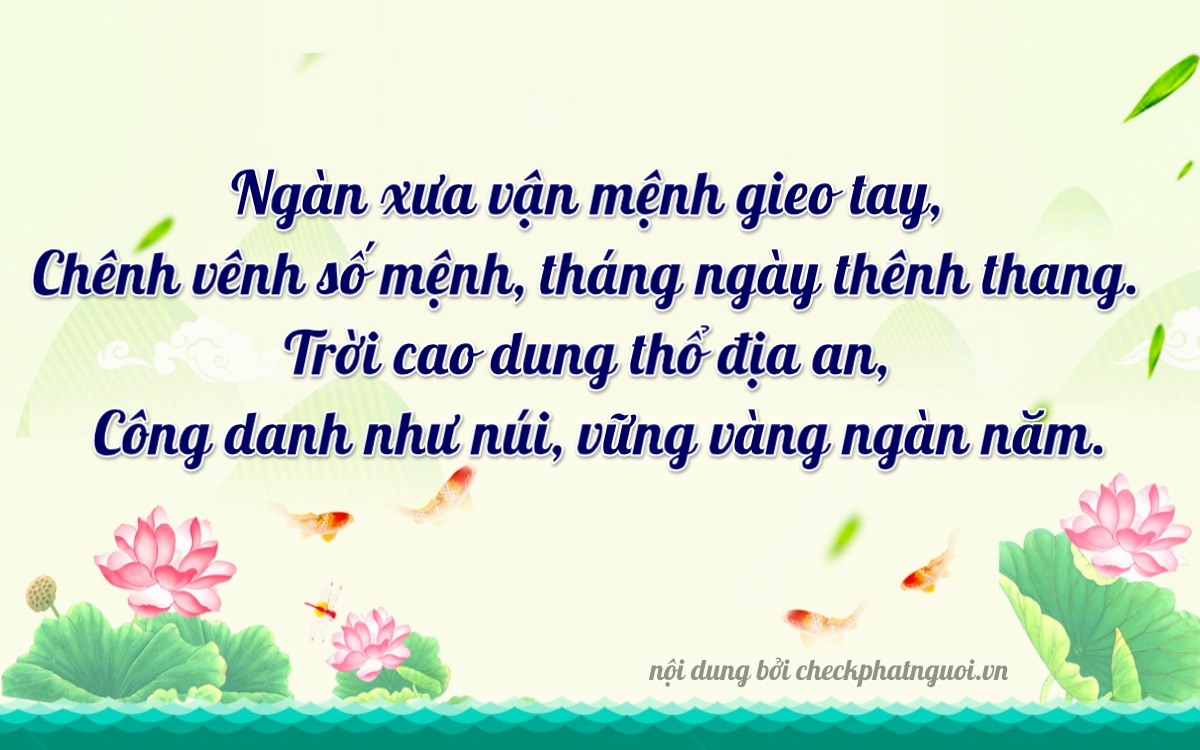Bài thơ ý nghĩa cho <b>biển số 75H-02688</b> tại website checkphatnguoi.vn