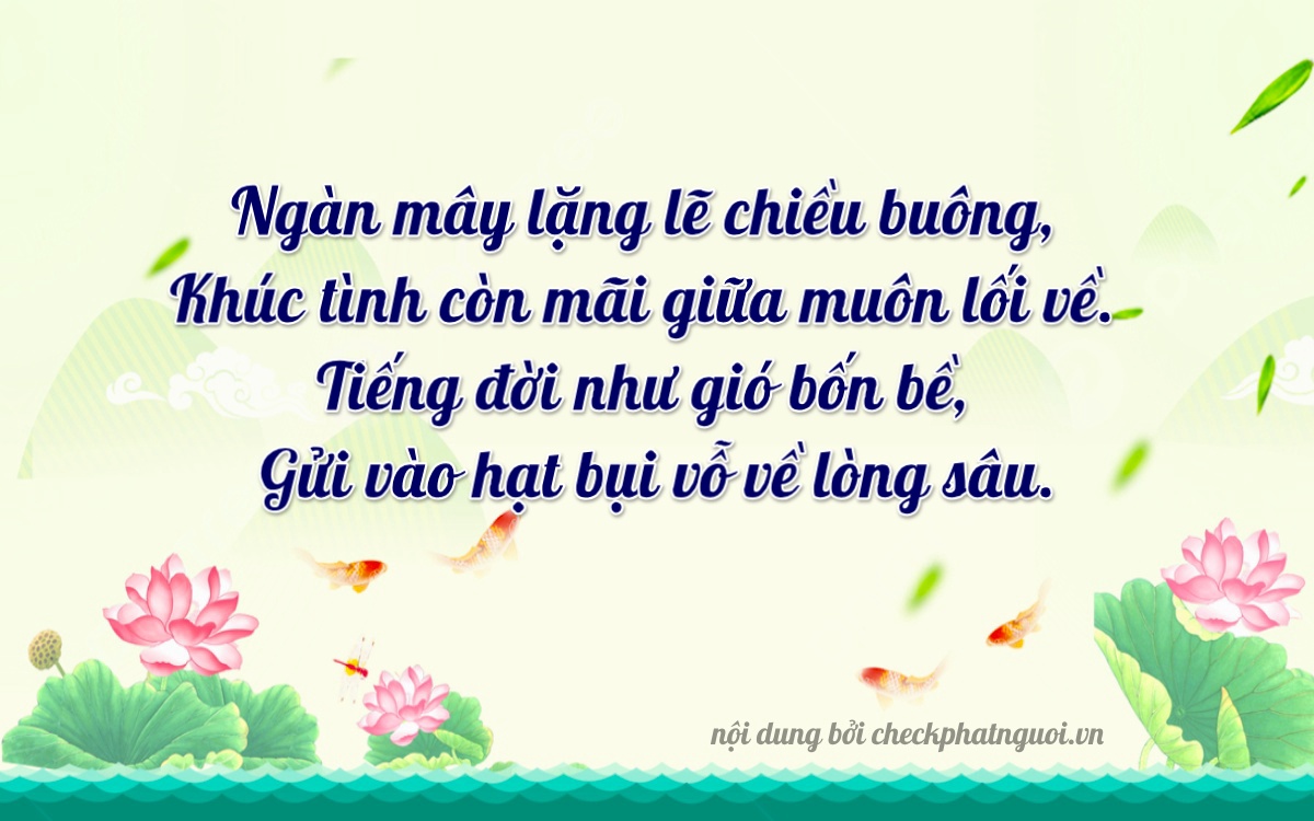 Bài thơ ý nghĩa cho <b>biển số 75H-02756</b> tại website checkphatnguoi.vn