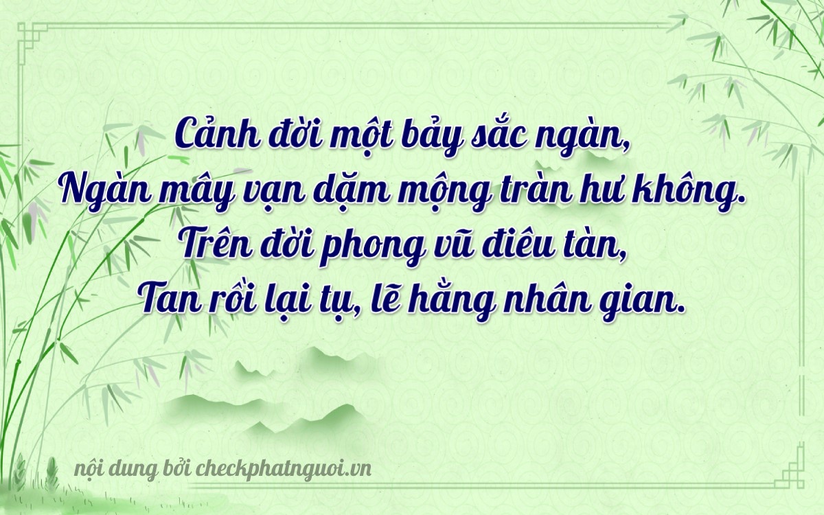 Bài thơ ý nghĩa cho <b>biển số 75H-04758</b> tại website checkphatnguoi.vn
