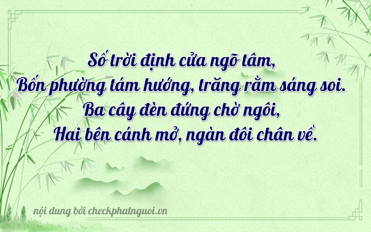 Bài thơ ý nghĩa cho <b>biển số 75H1-46342</b> tại website checkphatnguoi.vn