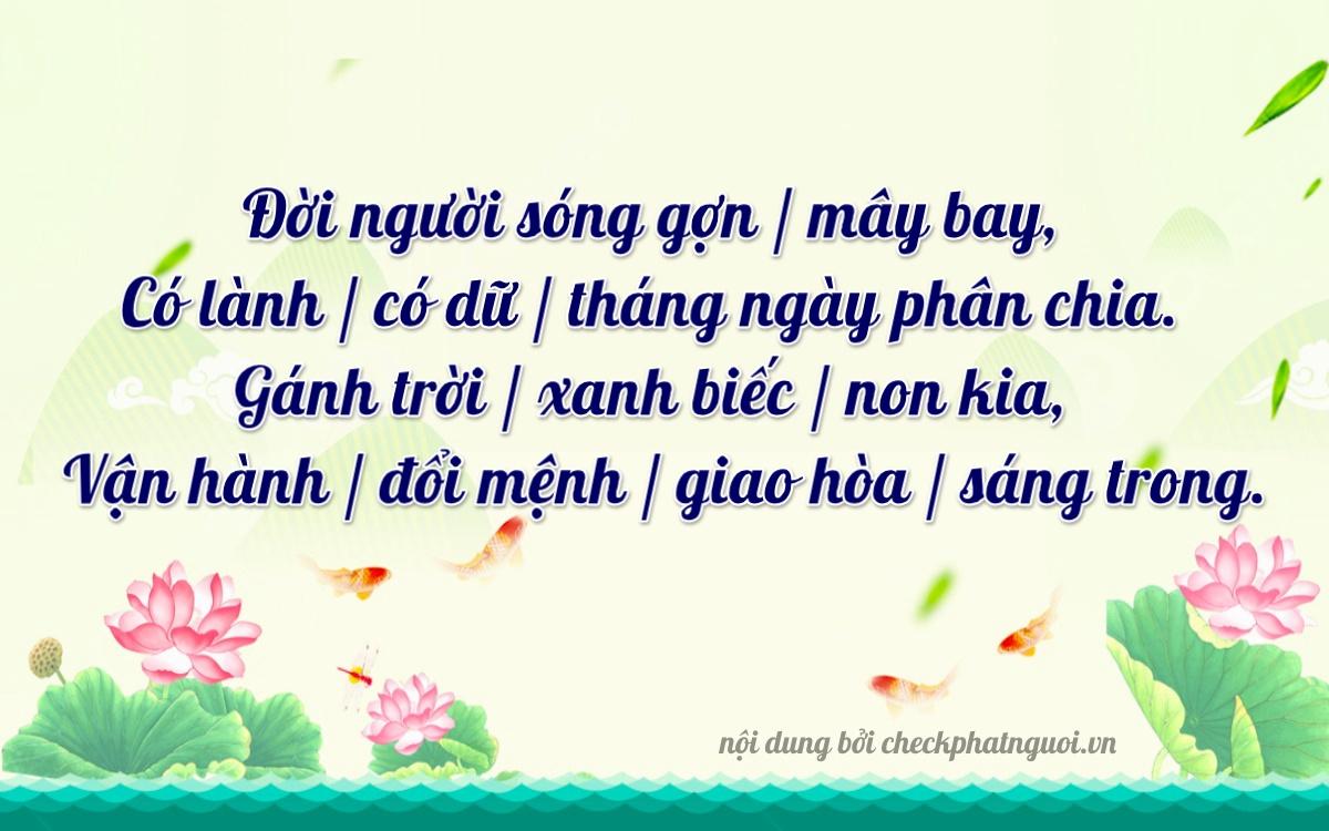 Bài thơ ý nghĩa cho <b>biển số 75K1-41840</b> tại website checkphatnguoi.vn