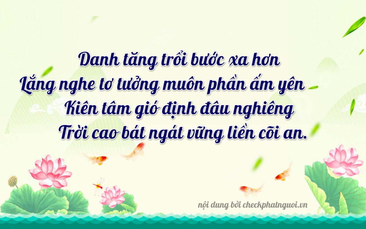 Bài thơ ý nghĩa cho <b>biển số 75K-3105</b> tại website checkphatnguoi.vn