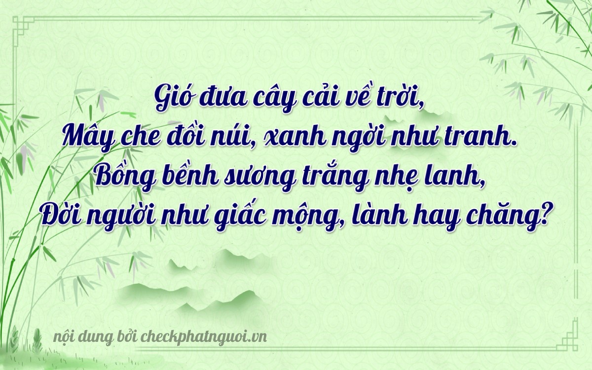 Bài thơ ý nghĩa cho <b>biển số 75K-4995</b> tại website checkphatnguoi.vn