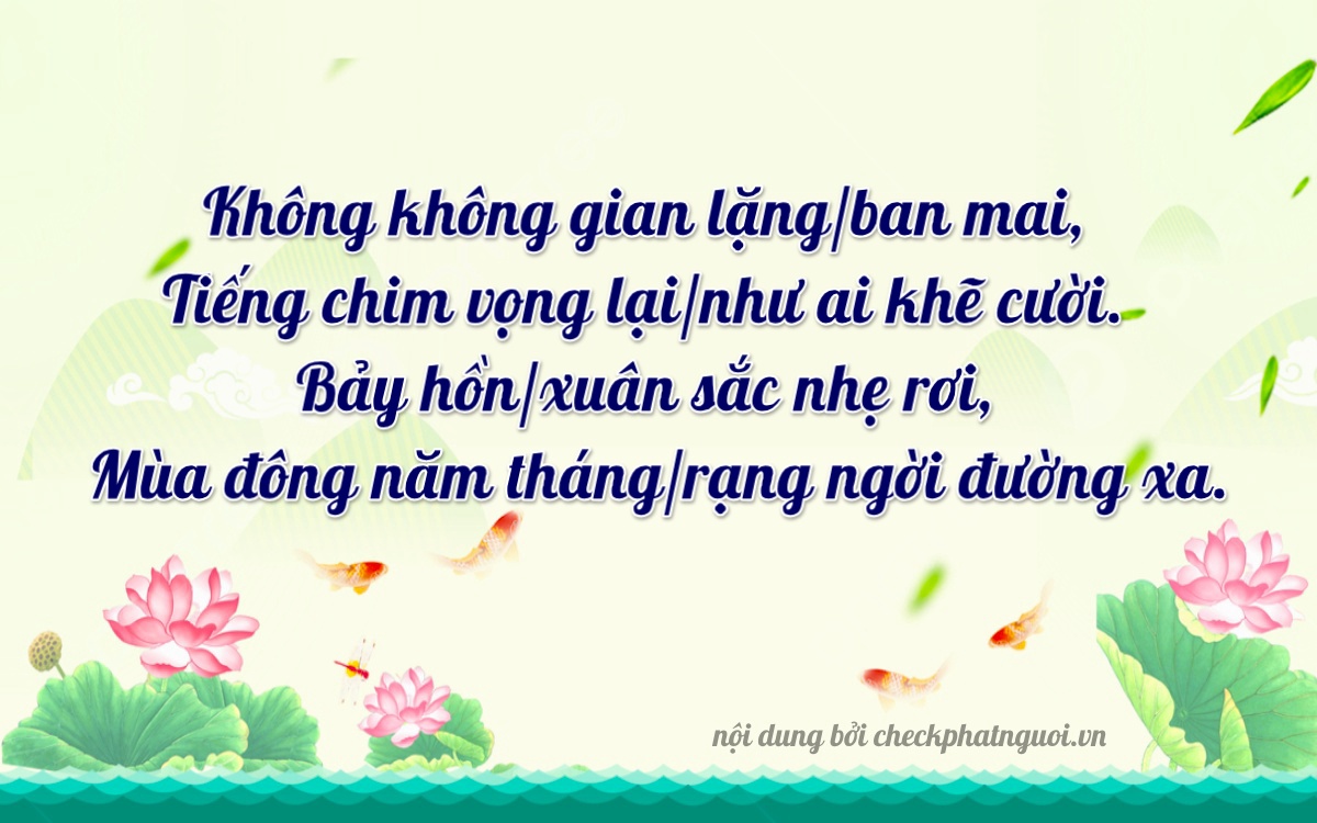Bài thơ ý nghĩa cho <b>biển số 76A-00027</b> tại website checkphatnguoi.vn