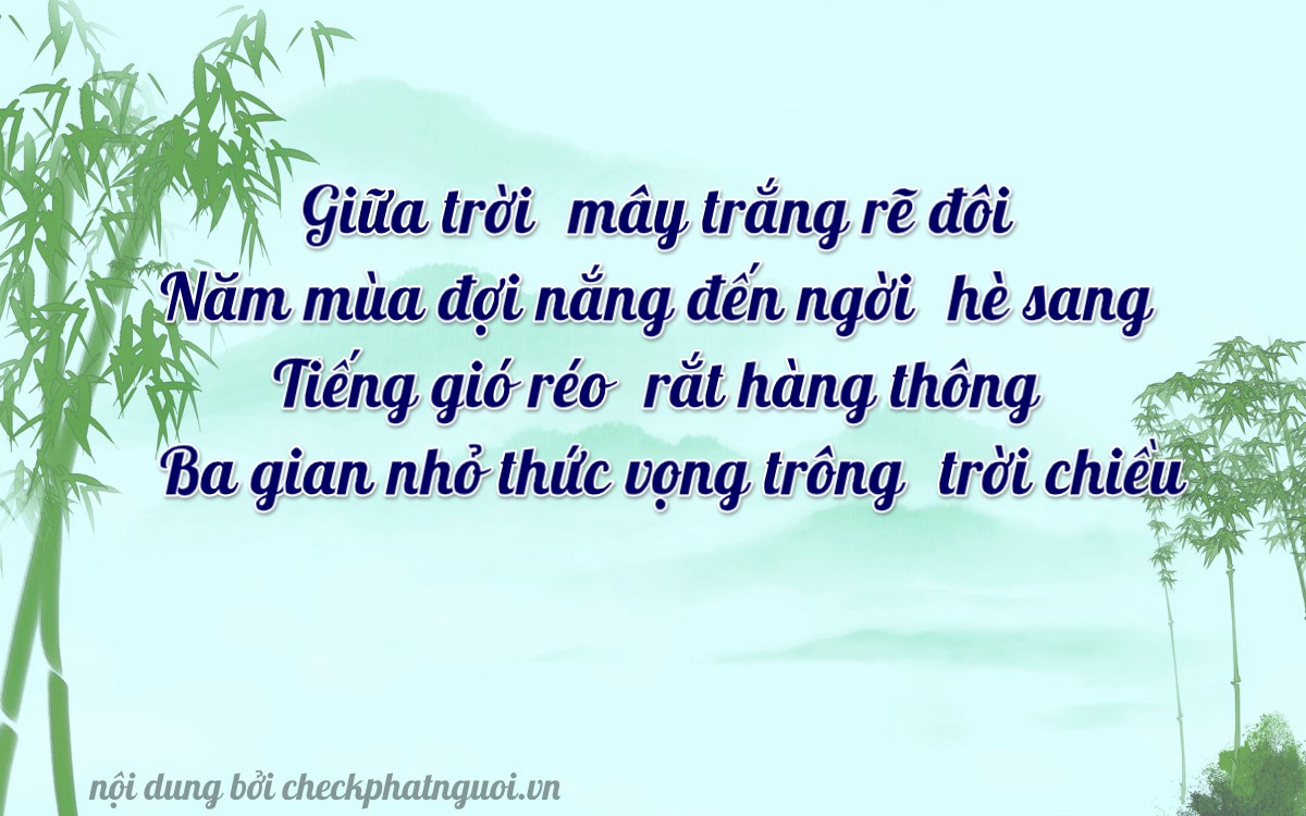 Bài thơ ý nghĩa cho <b>biển số 76A-13933</b> tại website checkphatnguoi.vn