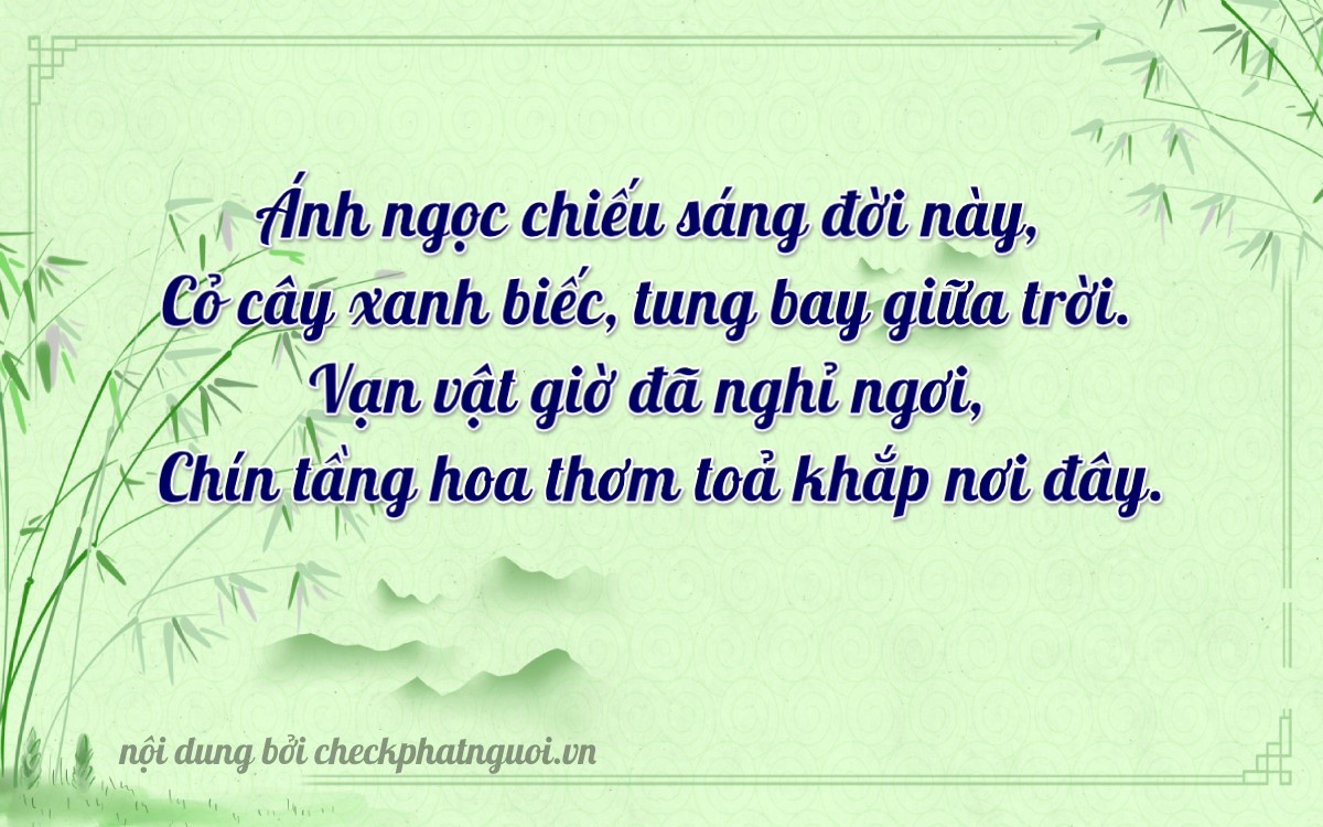Bài thơ ý nghĩa cho <b>biển số 76A-14938</b> tại website checkphatnguoi.vn