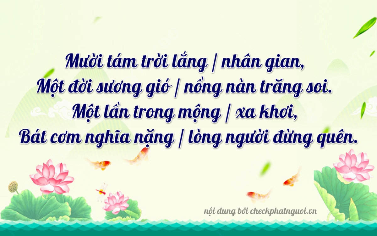 Bài thơ ý nghĩa cho <b>biển số 76A-18188</b> tại website checkphatnguoi.vn