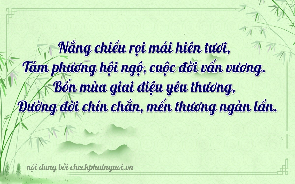 Bài thơ ý nghĩa cho <b>biển số 76A-20849</b> tại website checkphatnguoi.vn