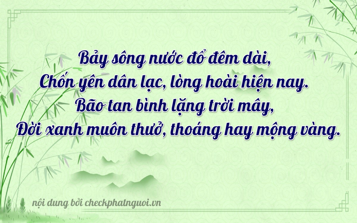 Bài thơ ý nghĩa cho <b>biển số 76A-27977</b> tại website checkphatnguoi.vn