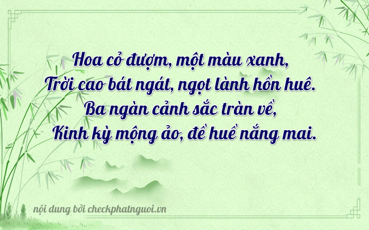 Bài thơ ý nghĩa cho <b>biển số 76A-33651</b> tại website checkphatnguoi.vn