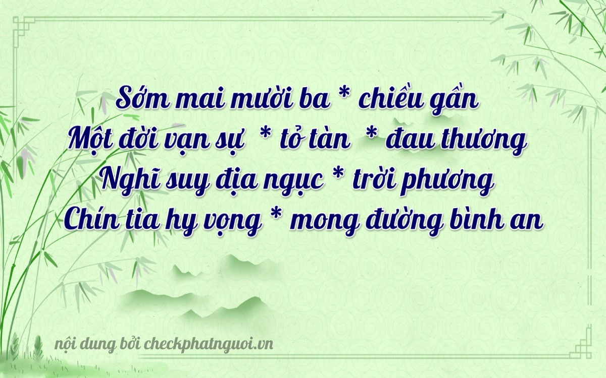Bài thơ ý nghĩa cho <b>biển số 76AA-13194</b> tại website checkphatnguoi.vn