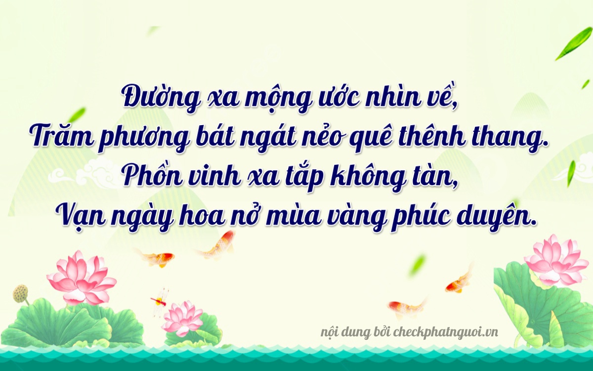 Bài thơ ý nghĩa cho <b>biển số 76AA-14873</b> tại website checkphatnguoi.vn
