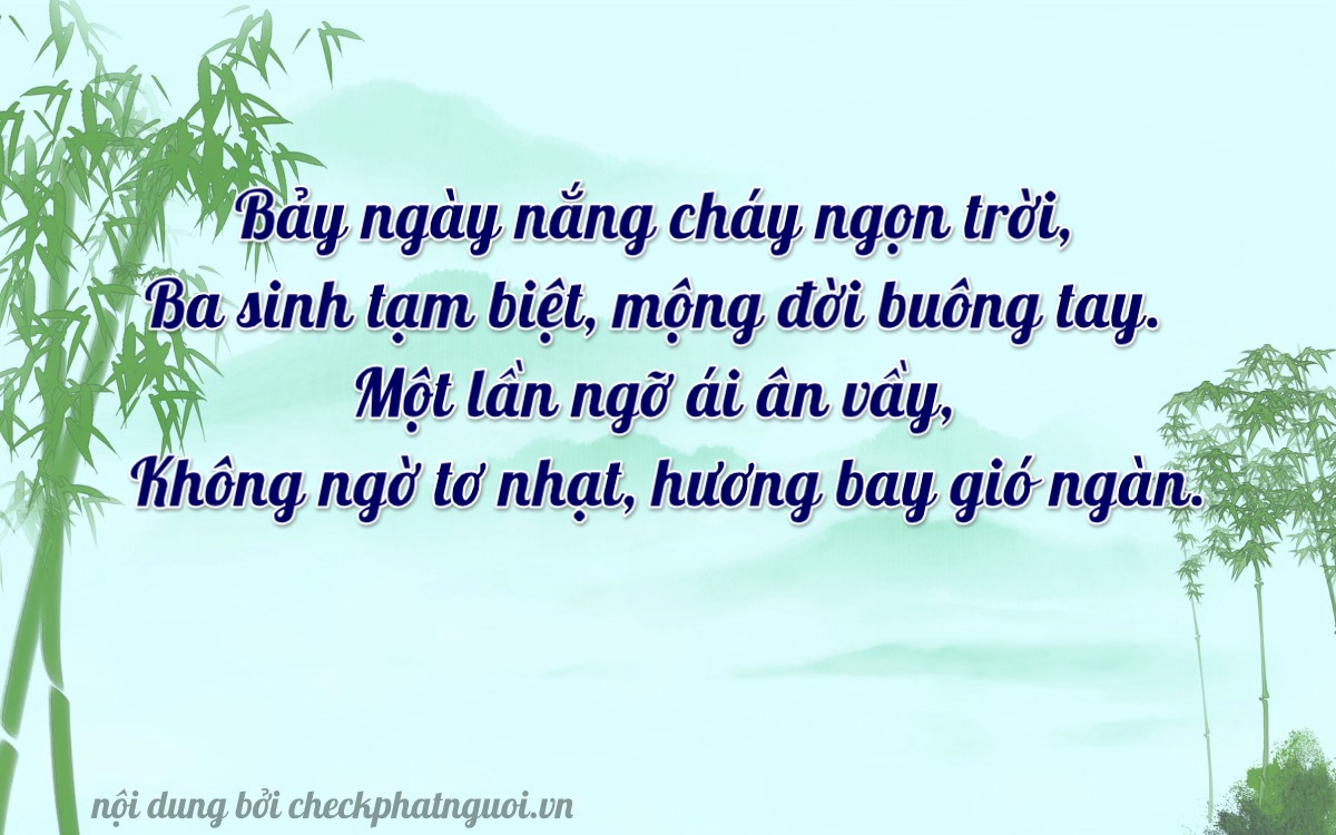 Bài thơ ý nghĩa cho <b>biển số 76AB-07310</b> tại website checkphatnguoi.vn
